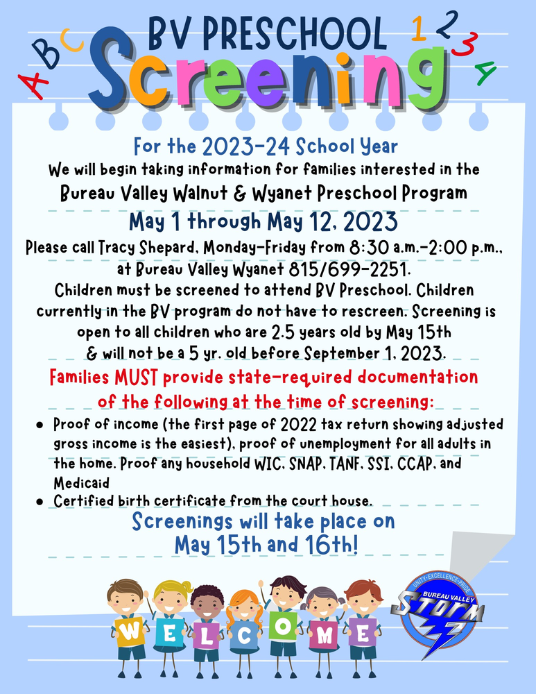 PreK Screening Flyer