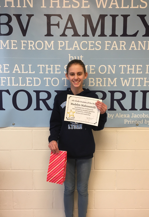 7th grade Student of the Month!