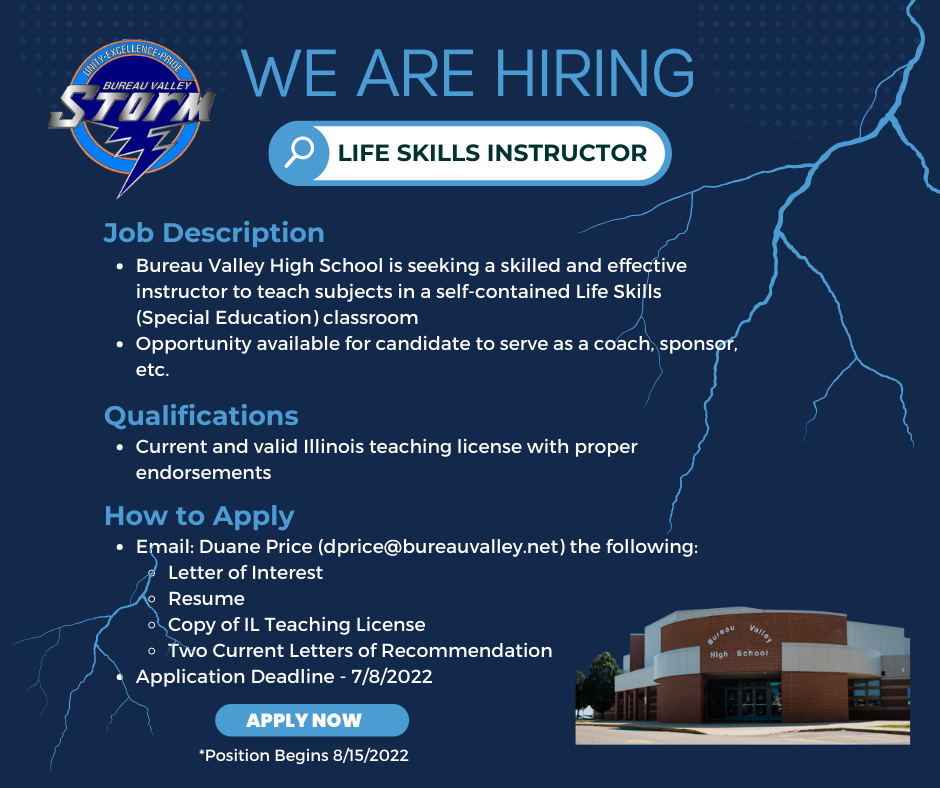 Life Skills Position Available