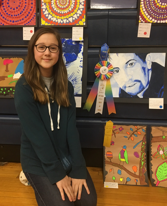Krysten and her winning art work! 